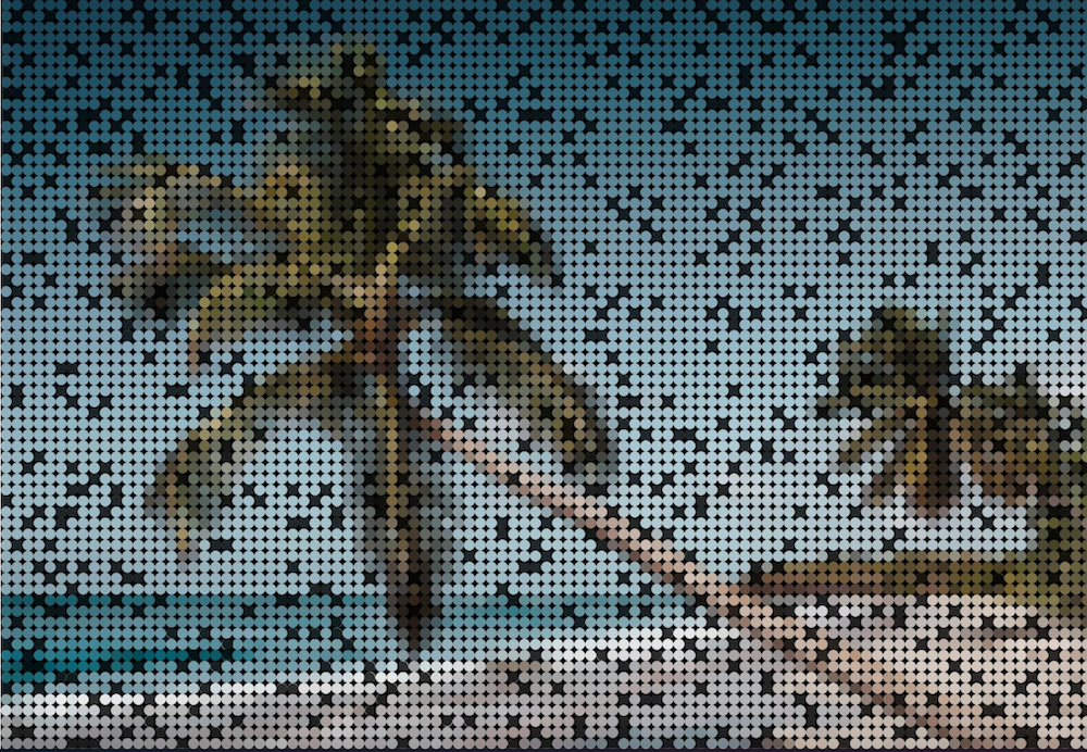 Image of a pixelated palm tree.